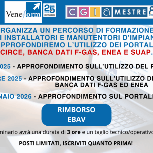 SEMINARI FORMATIVI 2025-2026: SPECIALE PORTALI DEGLI IMPIANTI TERMICI